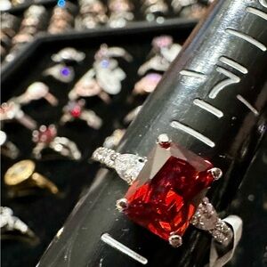 Fragrant Jewels Crimson Gemstone Silver Ring